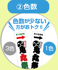 ②色数（色数が少ないほうがおトク！）